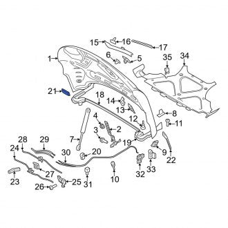 New OEM Genuine Porsche, Front Forward Hood Seal - Part # 95B823727A