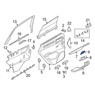 New OEM Genuine Porsche, Front Right Interior Door Handle Trim - Part # 95B837096C1E0