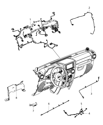 New 2015 Fits Chrysler Wrangler Wiring-Instrument Panel - Part # 68262834AB
