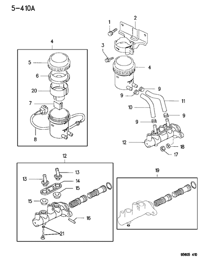 Mitsubishi: Genuine OEM Factory Original, Cylinder Kit Brake Master  - Part #  MR129867
