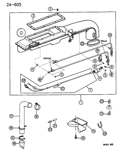 New 1991-1995 Fits Chrysler Wrangler Hose Assembly-Assembly - Air Intake Drain - Part # 55036229