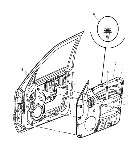 Panel Front Door Trim Includes Door Handle And Clips