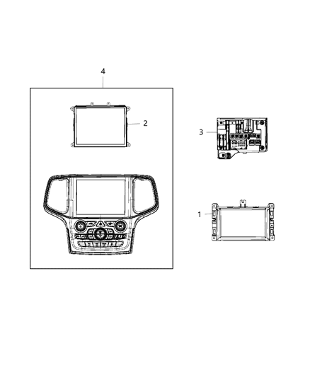 New 2019 Fits Chrysler Grand Cherokee Radio-Multi Media - Part # 68399223AC