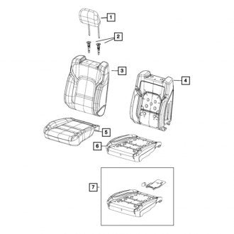 New OEM Genuine Dodge, Front Right Headrest Guide - Part # 6CL85TU6AC