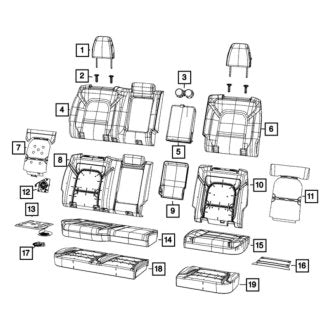 New OEM Rear Seat Armrest Fits, 2019 Dodge Ram - Part # 6CM981XRAC