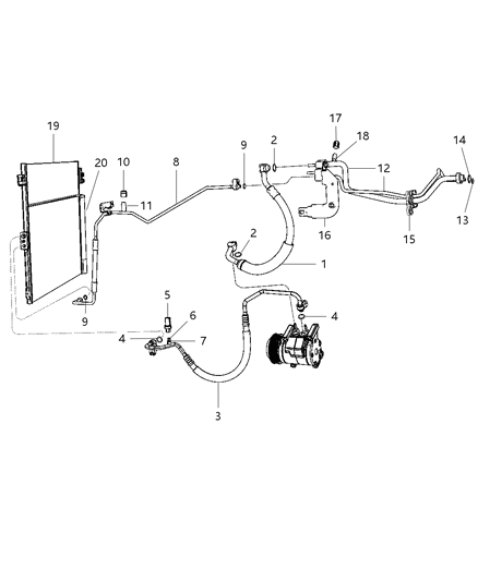 Line A/C Discharge Includes: Seals, Transducer, O-Ring, Valve Core