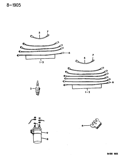 Cable, Spark Plug, #1-4, 4-Cyl.