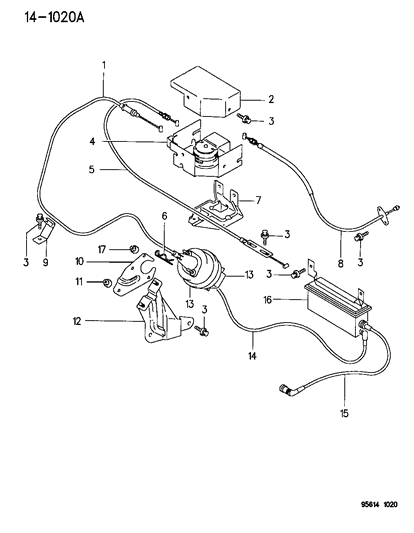 New 1995-1999 Fits Chrysler Avenger Cable-Throttle Control - Part # MB942963