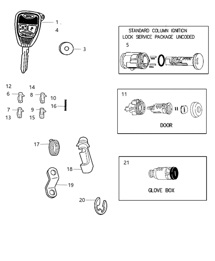 New 2007 Fits Chrysler Commander Key-Blank With Transmitter - Part # 68003449AA