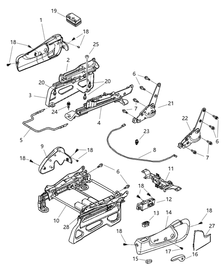 New 2002-2007 Fits Chrysler Liberty Recliner-Manual Seat - Part # 68019026AA