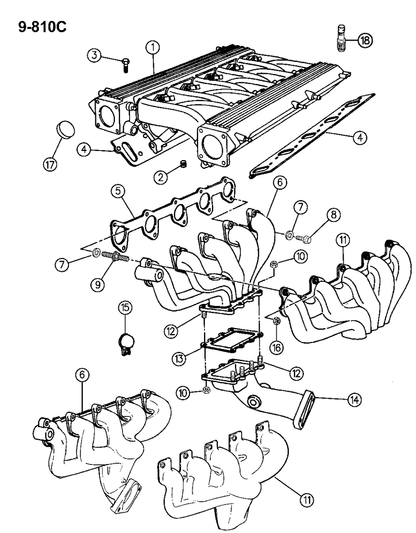 Stud, Manifold And Heat Shield, (5/16-18X5/16-24X2.22)