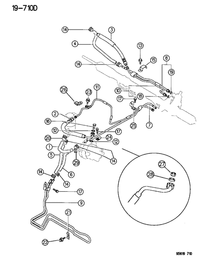New 1995-2000 Fits Chrysler Avenger Line Power Steering Pressu - Part # MB911566