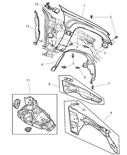 New 1999-2004 Fits Chrysler Grand Cherokee Bracket-Fender - Part # 55136586AB