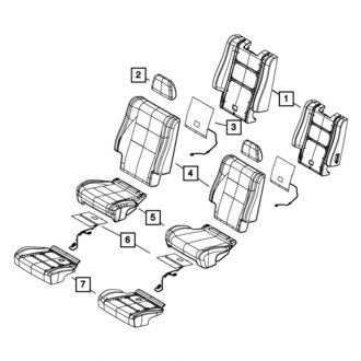 New OEM Center Right Seat Cover Fits, 2019-2020 Dodge Durango - Part # 6QU22DX9AA