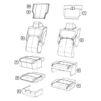 New OEM Front Center Seat Cover Fits, 2019 Dodge Ram - Part # 6RF33HL1AB