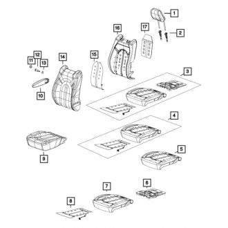 New OEM Front Left Seat Armrest Fits, 2021-2024 Chrysler Pacifica - Part # 6RP631L5AD