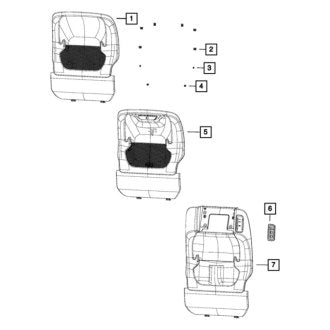 New OEM Front Seat Back Panel Fits, 2021-2024 Chrysler Pacifica - Part # 6WX971X9AA