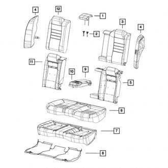 New OEM Rear Right Seat Back Cushion Cover Fits, 2020-2023 Chrysler 300 - Part # 6XM81LA3AA