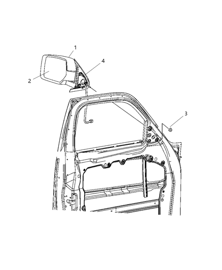 New 2010-2011 Fits Chrysler Nitro Outside Rear-View Mirror Right - Part # 68066782AB