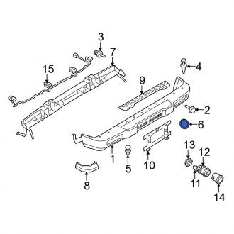 New OEM Genuine Land Rover, Rear Bumper Cover Spacer - Part # YYX000010