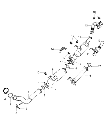 New 2011-2012 Fits Chrysler 3500, 4500, 5500 Exhaust Extension Pipe - Part # 52014087AC