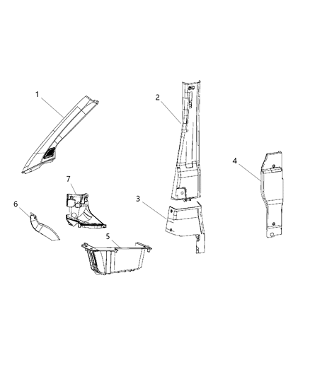 New 2014 Fits Chrysler 1500 Molding-B Pillar - Part # 1YA76LA6AA