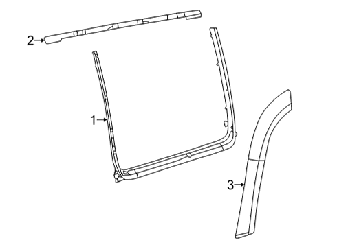 New 2022 Fits Chrysler Wagoneer Molding-Day Light Opening - Part # 68487615AD