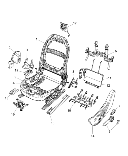New 2015-2016 Fits Chrysler Grand Cherokee Adjuster-Power Seat - Part # 68138757AF
