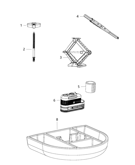 Hold Down Spare Tire Handle/Floor