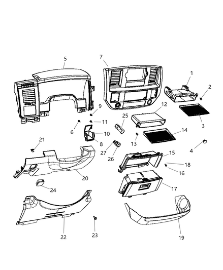 Bezel Instrument Panel Center