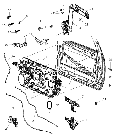 New 2014-2016 Fits Chrysler 1500 Handle-Exterior Door - Part # 1GH291EPAD