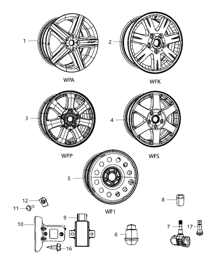 New 2008-2010 Fits Chrysler Grand Cherokee Aluminum Wheel - Part # 1DG88PAKAA