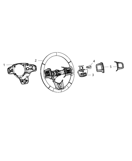 New 2009-2012 Fits Chrysler 1500 Cover-Steering Wheel Back - Part # 1PS361DVAA