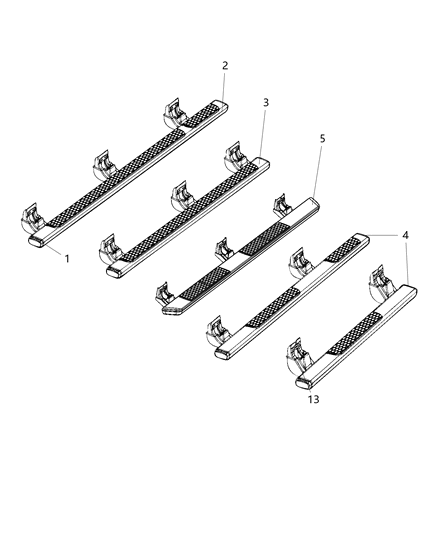 New Fits Chrysler Cab Running Board Kit - Part # 68087795AC