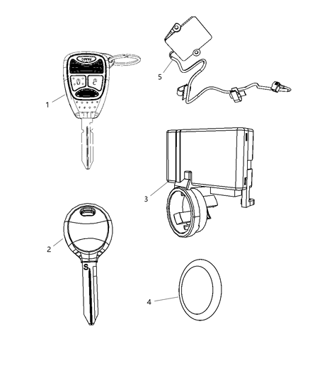 New 2009-2010 Fits Chrysler Wrangler Antenna-Keyless Entry - Part # 5026431AC