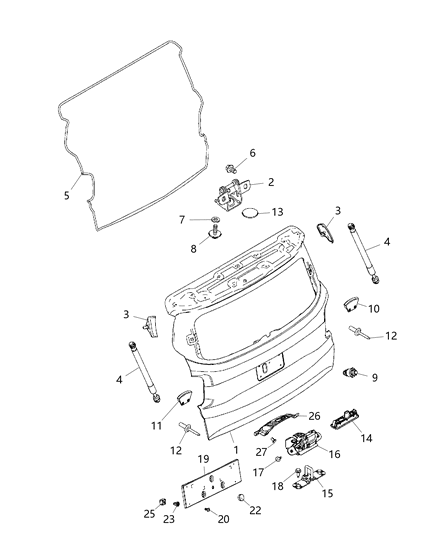 New 2015 Fits Chrysler Renegade Liftgate Hinge Left - Part # 68201001AA