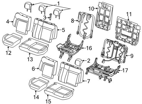 New 2015-2021 Fits Chrysler ProMaster City Rear Seat Back Cover Left - Part # 5ZM23ND9AA