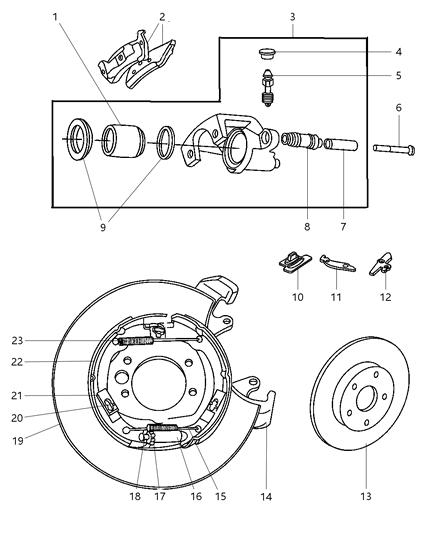 New 1994-1998 Fits Chrysler Grand Cherokee Parking-Rear Brake - Part # BHKP7002