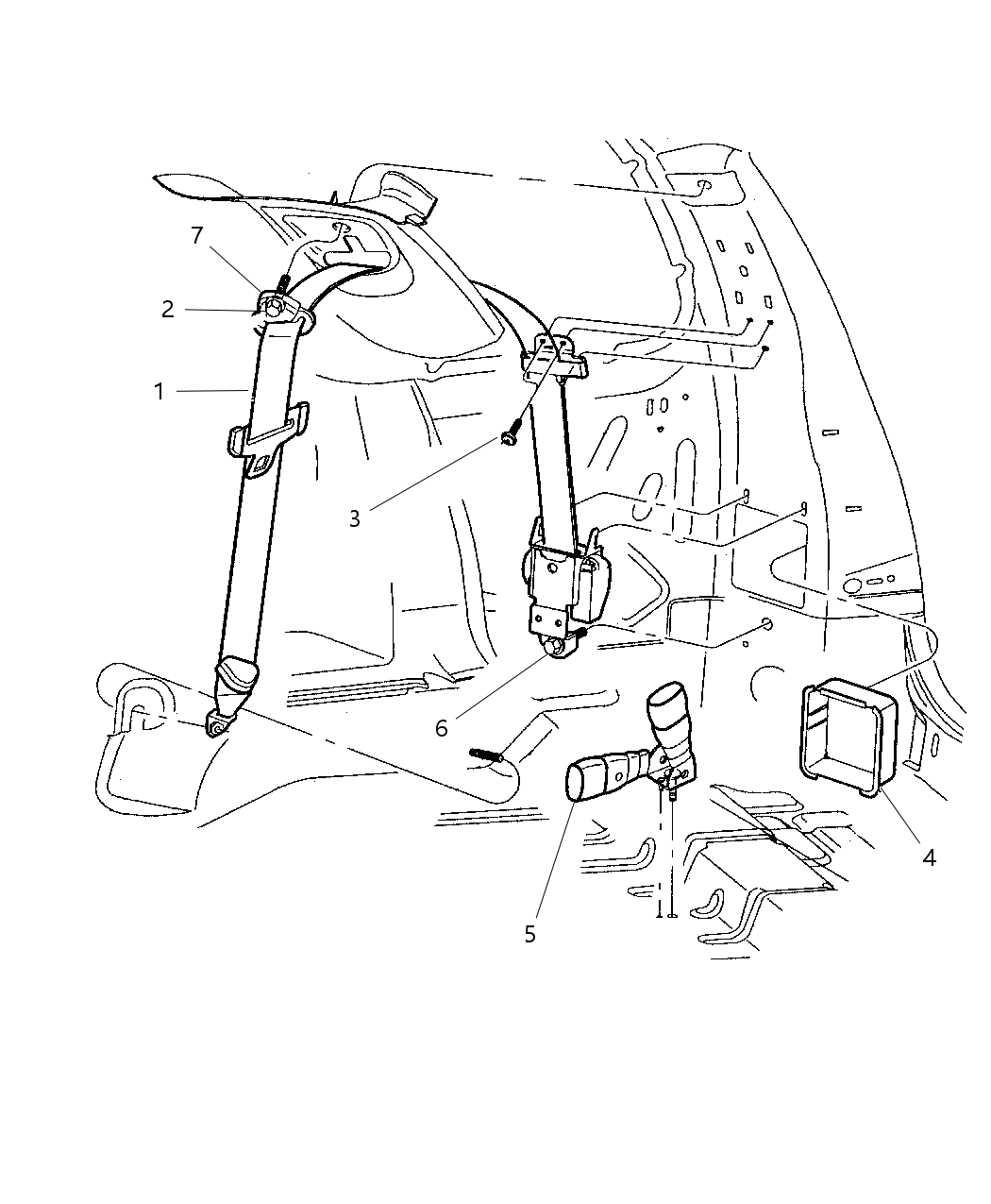 Seat Belt Rear Inner Right