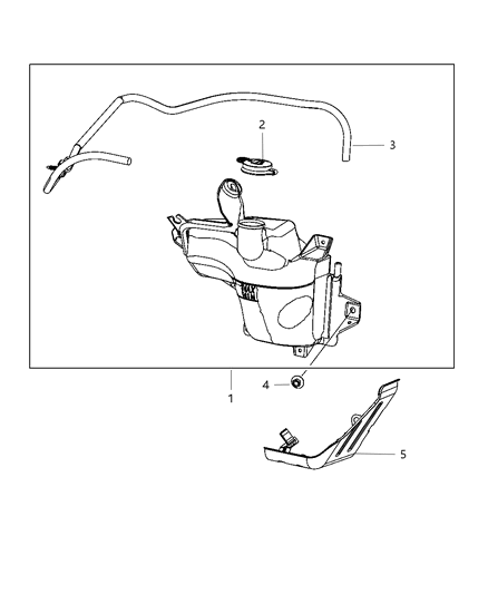 New 2011-2012 Fits Chrysler 3500, 4500, 5500 Hose-Coolant Recovery Bottle - Part # 68084831AB