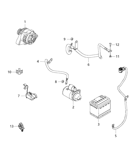 New 2015-2018 Fits Chrysler Renegade Battery Positive Wiring - Part # 68254775AA