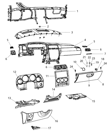 Bezel Instrument Panel Center