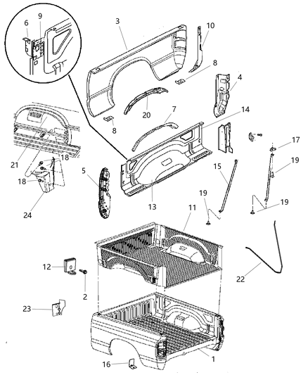 New 2008-2014 Fits Chrysler 1500 Loop-Cargo Tie Down - Part # 55397444AA