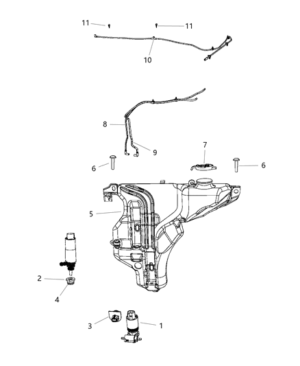 New 2007-2010 Fits Chrysler Grand Cherokee Hose-Windshield Washer - Part # 55079094AA
