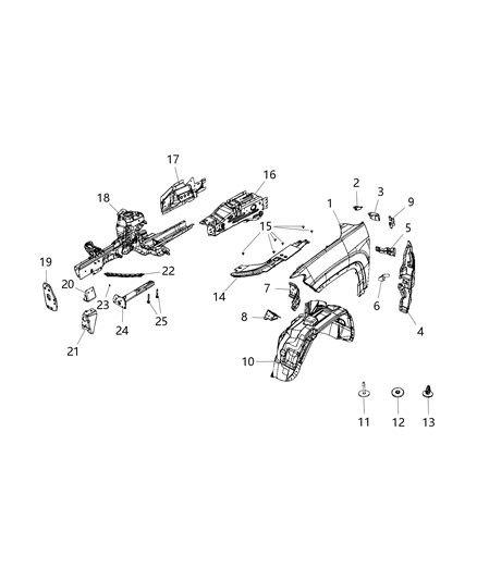 New 2020 Fits Chrysler Caliber, Compass, Patriot Blocker - Part # 68242136AB