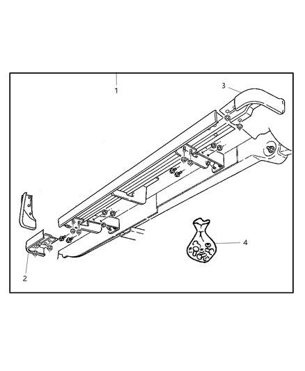 New 2002-2006 Fits Chrysler Liberty End Cap-Running Board - Part # 5086043AA