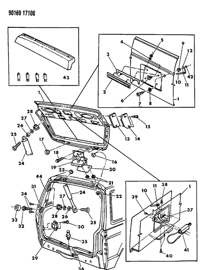 New 1984-1990 Fits Chrysler Grand Caravan, Town & Country Liftgate Support Prop Gas - Part # G0004775