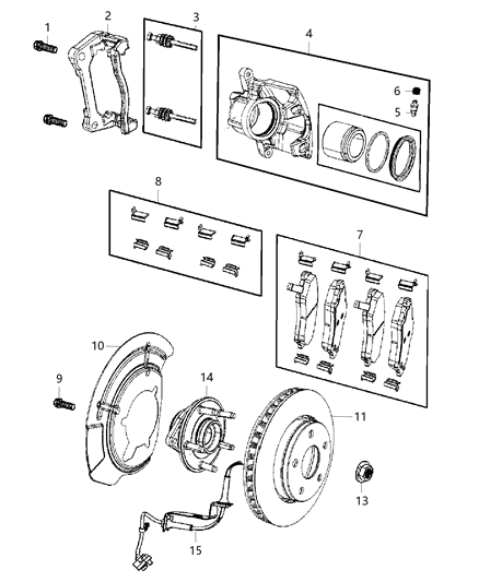New 2015-2020 Fits Chrysler Caliber, Compass, Patriot Caliper K-Disc Brake - Part # 68267931AA