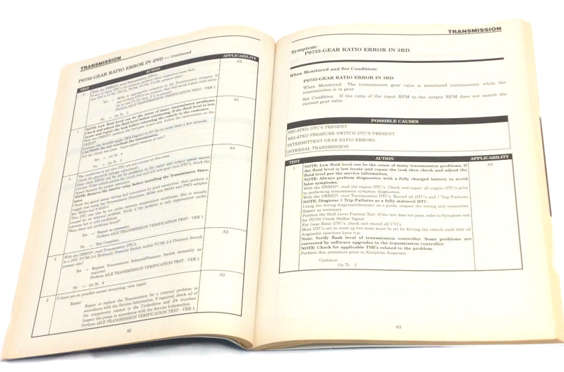 New 2001 Plymouth Prowler Factory Transmission Diagnostic Procedures Manual 8169901047