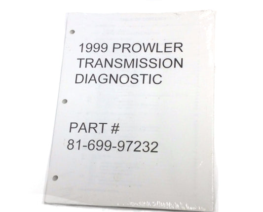 New 1999 Plymouth Prowler Factory Transmission Diagnostic Procedures Manual 81699972312